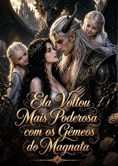 Capa da miniss&eacute;rie Ela Voltou Mais Poderosa com os Gêmeos do Magnata